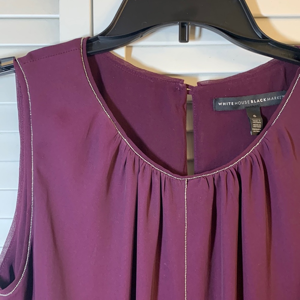 WHBM purple scoop-neck sleeveless top, size 6